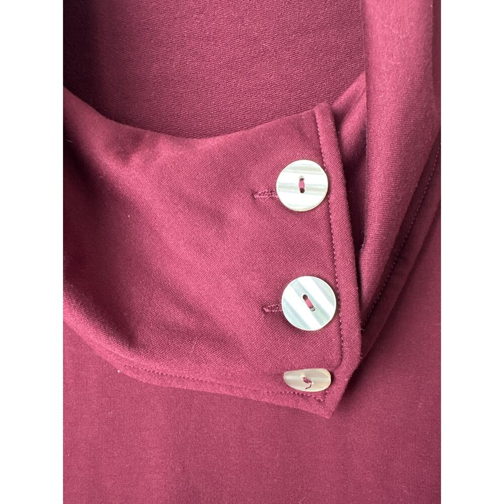 Soft Surroundings Red Burgundy Cowl Neck Tab Sleeves Sweatshirt Women’s Small - Picture 3 of 7
